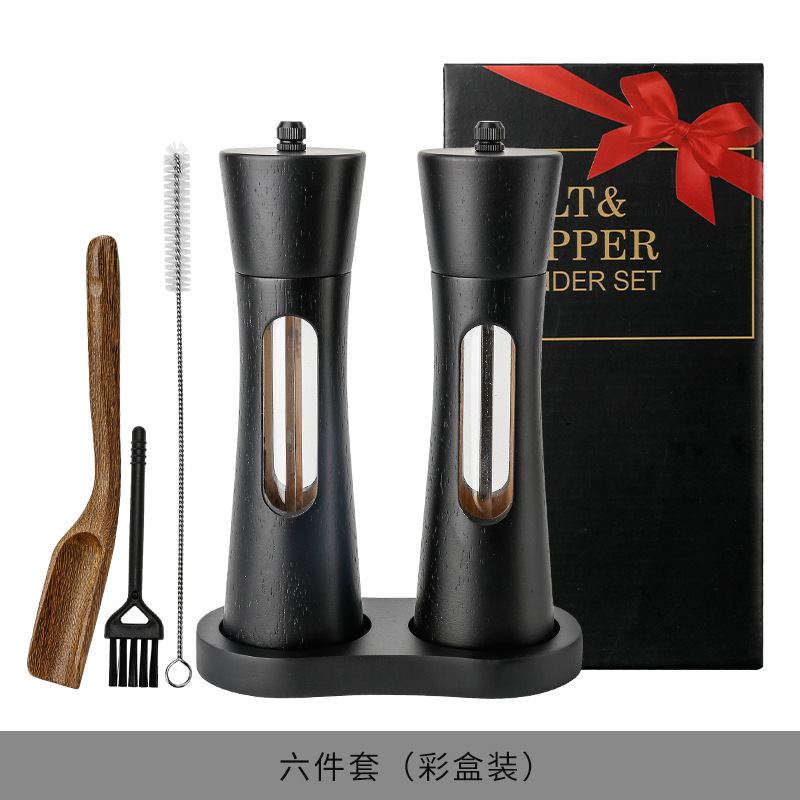 黑色相思木胡椒磨厨房多用调味瓶黑胡椒花椒佐料现磨瓶手动研磨器|undefined