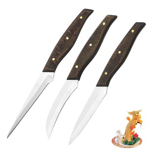 in stock food carving knife three-piece stainless steel boning knife fruit platter carving knife chef carving knife