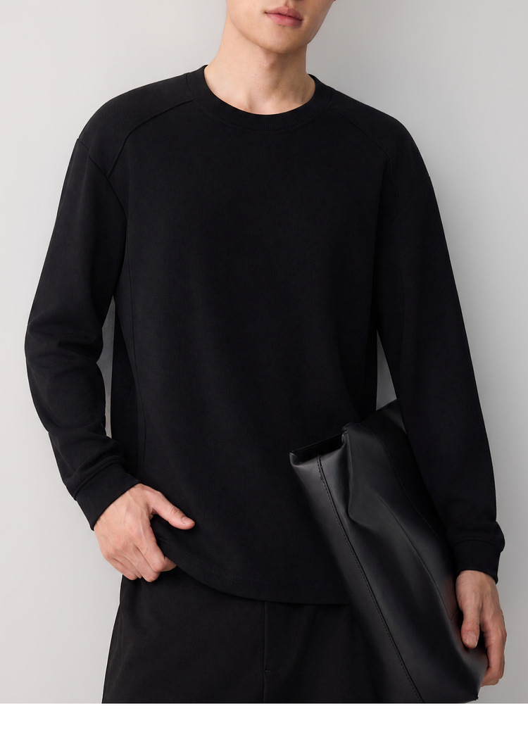 Áo hoodie nam nỉ cao cấp phong cách thông minh, chia cắt lập thể, kiểu dáng đơn giản hiện đại — đen chi tiết 37
