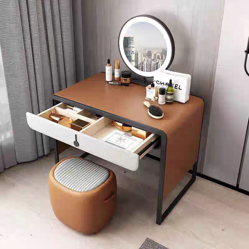 Italian Light Luxury Dressing Table Small Apartment Minimalist All-In-One Dressing Table Cream Style Bedroom Light Luxury Modern Dressing Table