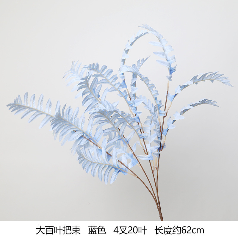 蓝色仿真花高级感逼真假花仿真玫瑰花婚庆婚礼装饰插花花束热销批|undefined