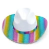 Sombreros de fiesta occidentales de vaqueros para hombres y mujeres decoración festiva gorras de lana rayas grandes bordes exóticos adultos protección solar