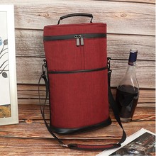 户外牛津布手提圆桶冰包香槟葡萄酒包野餐包时尚红酒保温包