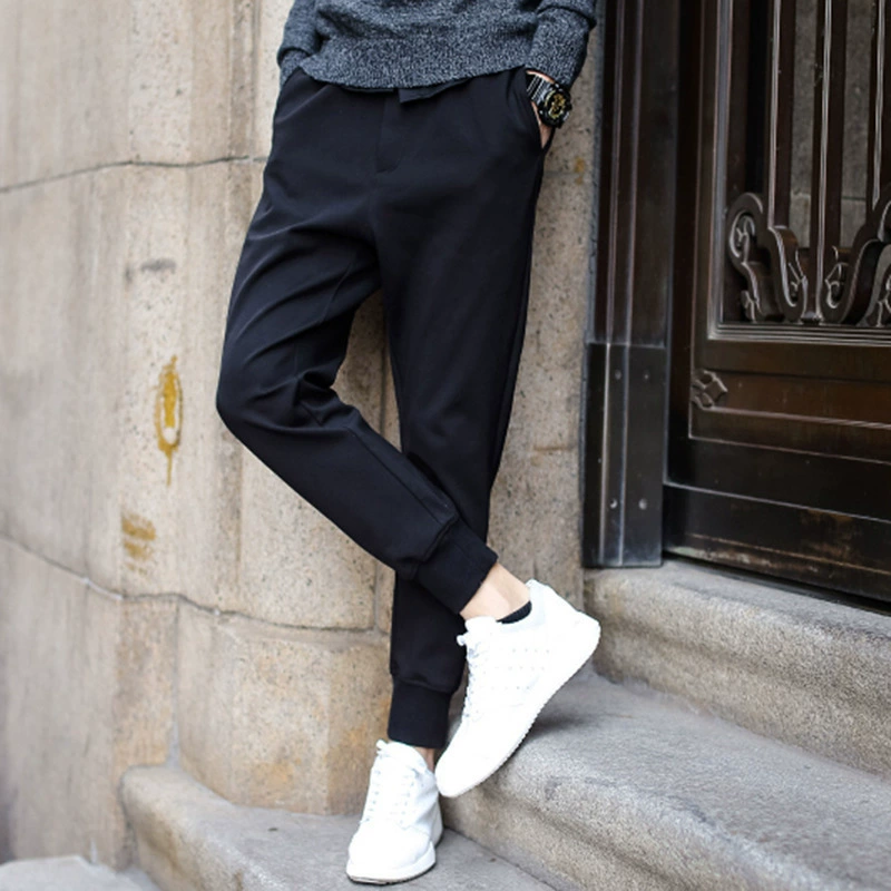 Men's design trousers for leisure, internet celebrity, drawstring, plus size