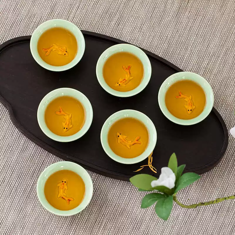 Керамическая чашка для чая, стеклянный чайный набор, 6 предметов