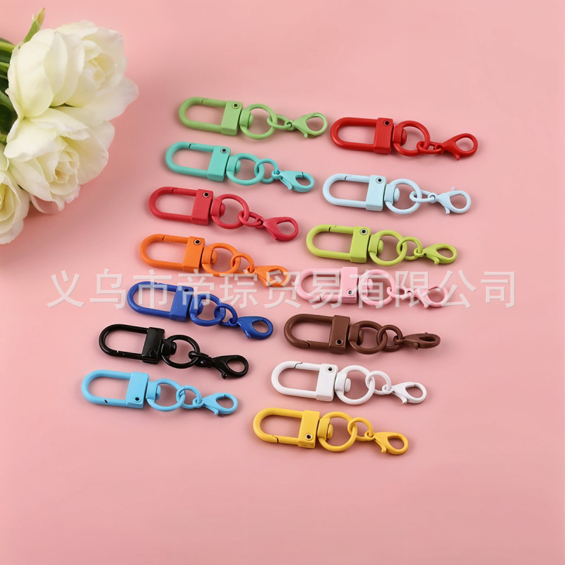 彩色烤漆U型旋转门扣龙虾扣合金diy饰品配件钥匙扣公仔玩偶包挂扣|undefined