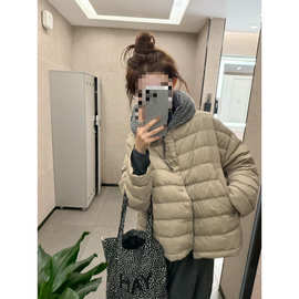 2025 冬季新款2024韩版宽松圆领时尚轻薄短款羽绒服棉服外套女