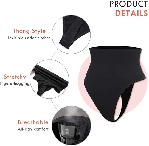European and American sexy mid-waist tummy-control butt-lifting pants seamless body-lifting butt-exposed high-waist pants triangle thong underwear