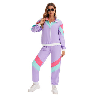 Carnival Disco Retro Trendy Party Stage Performance Wear 80s Clothing Sportswear Jackets and Pants