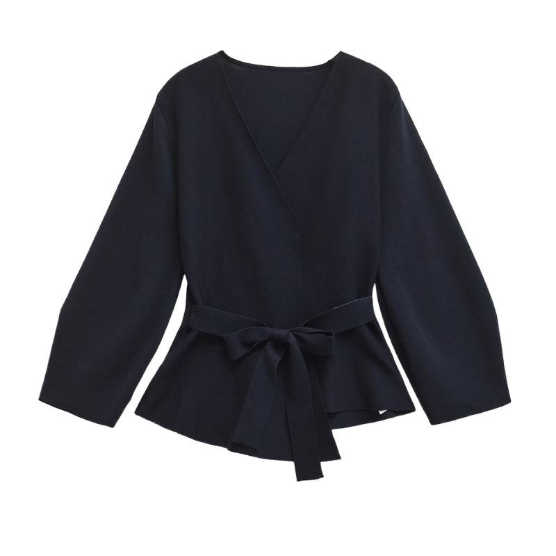Women's Fashion: A Stylish V-Neck Dress With Belt And Shoulder Pad, Styled As A Suit Jacket Top._ecoleips.com