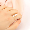 Fashionable brand ring from pearl, jewelry, simple and elegant design, on index finger, Japanese and Korean, internet celebrity, wholesale