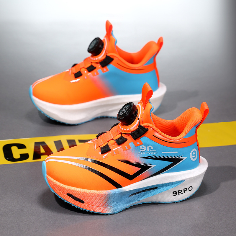 Niño conejo rojo 9pro zapatos de carrera 2025 otoño nuevo niño piel impermeable zapatos deportivos para niños zapatos de carrera antideslizantes