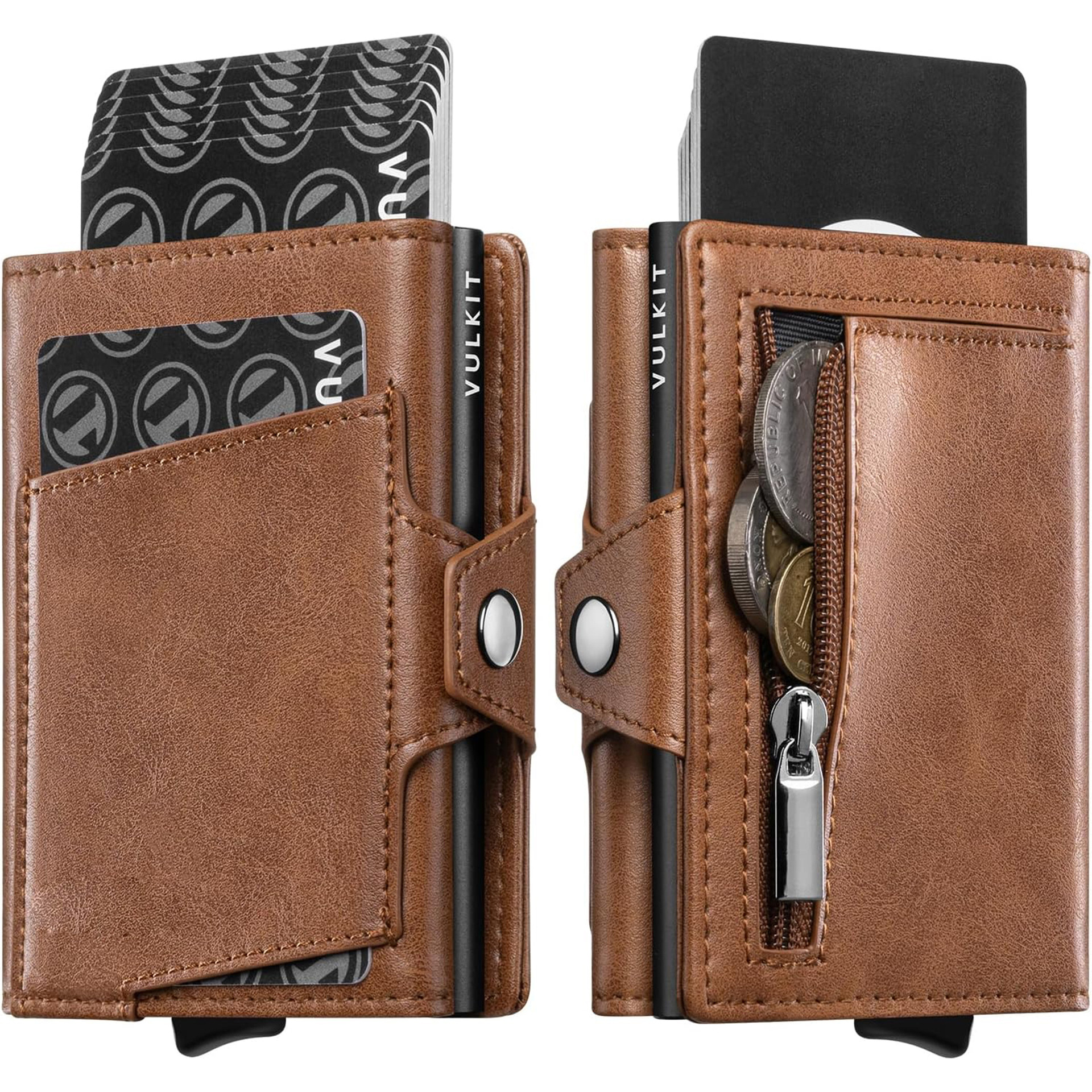 Amazon Zipper Metal Cambio Tarjeta Cartera multi-tarjeta cartera RFID anti-robo cartera de negocios para hombres