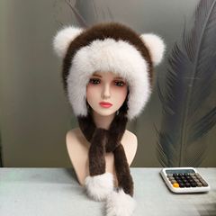 秋冬季可爱狐狸耳朵毛绒帽子女加厚保暖包头帽护耳帽显脸小雷锋帽