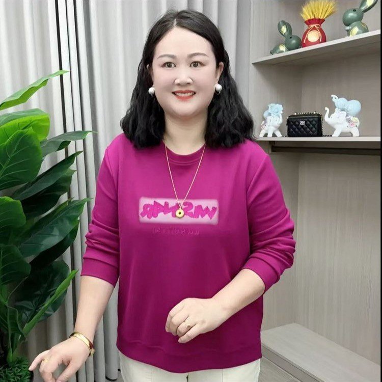 一件代发直播爆款2025秋季新款时尚圆领字母印花长袖卫衣女装上衣|undefined