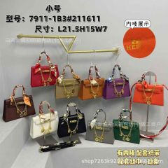 外贸bags凯莉包时尚复古女士轻奢手提包百搭通勤带丝巾单肩斜挎包