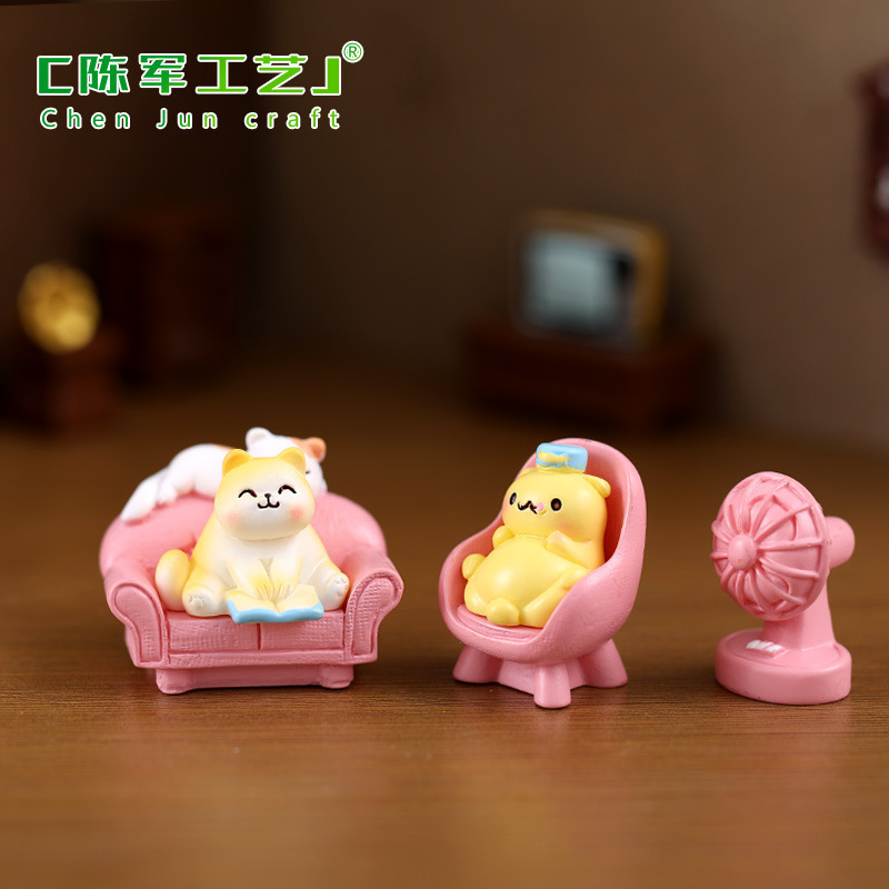 新款猫咪的日常生活微景观DIY造景装饰配件 猫咪的日常树脂小摆件|undefined