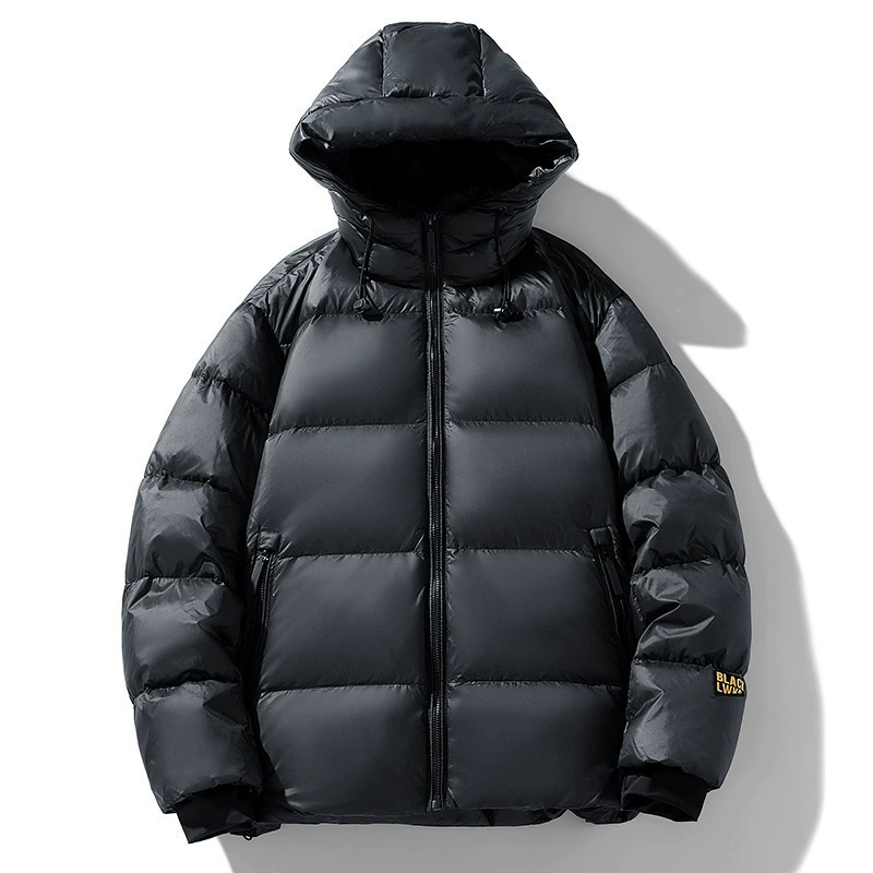 Velvet winter windproof keep warm short down jacket with down for men and women, increased thickness