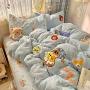 星星卡通浅蓝全棉被套