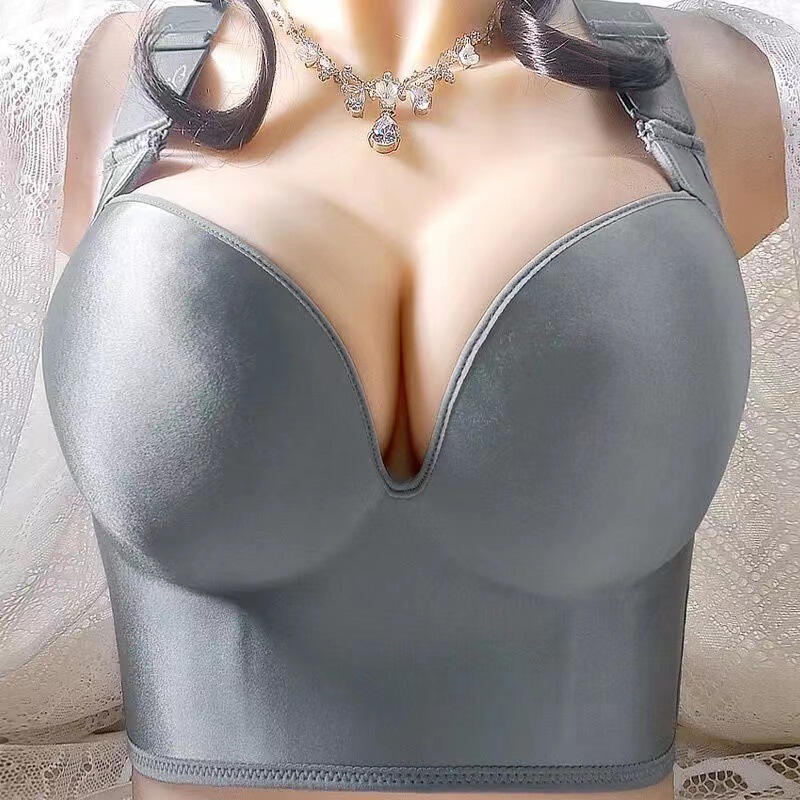 Glossless large size underwear women's fat mm300 kg rimless bra thin body shaping bra E Glossless large size underwear women's fat mm300 kg rimless bra thin body shaping bra E
