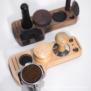 51mm/58mm universal coffee machine handle supporting appliance practical storage Beech walnut porous powder holder