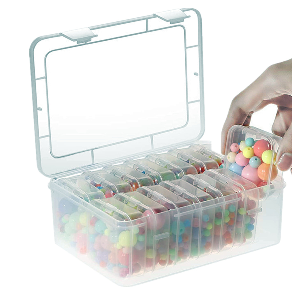 Venta caliente al aire libre 14-grid SECO caja de clasificación de almacenamiento de cuentas hechas a mano caja de almacenamiento de joyas caja de clasificación de joyas