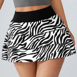 Cross-Border European and American New Sexy Hot Girl Fashion Women's Street Zebra Print Hip-Hugging Skirt Trendy A-Line Skirt Pants