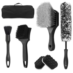 Amazon Best Selling Wheel Cleaning Brush 7-Piece Set Long Handled Soft Wheel Brush Detail Brush Tire Brush Car Wash Tool