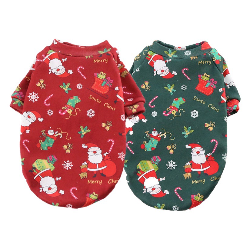 Mediano y grande perro gato oso de peluche francés cubo ropa de lana-forrado Navidad impreso suéter Primavera, Otoño e Invierno suministros para mascotas