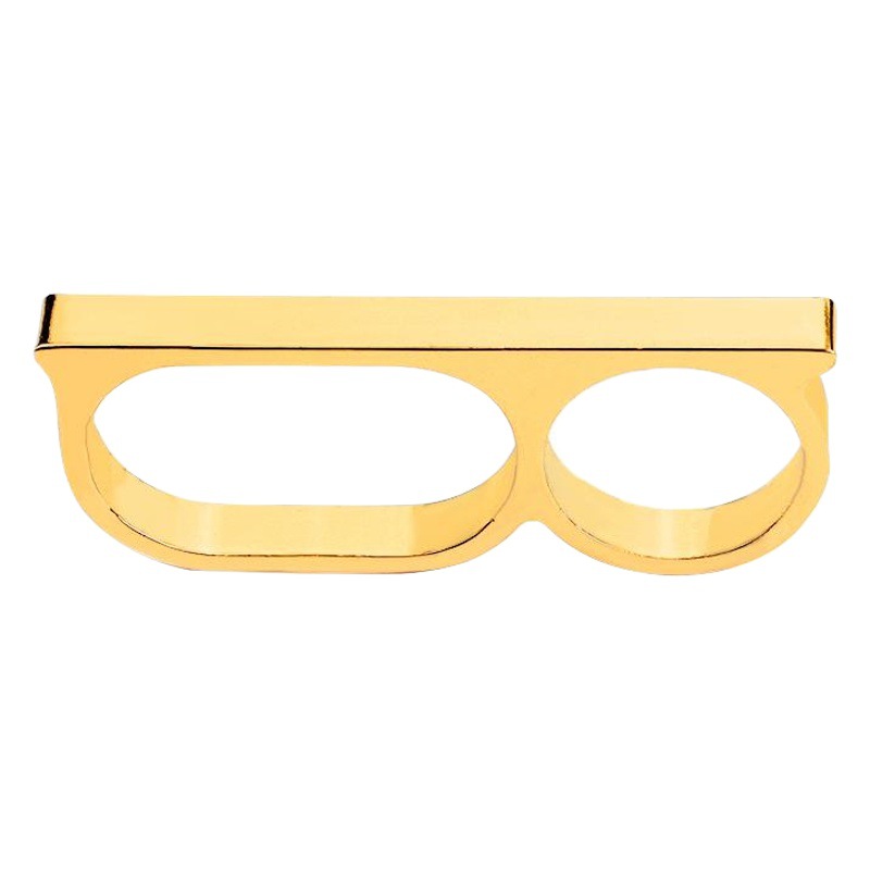 Transfronterizo Temu nuevo estilo personalizado estilo retro punk exagerado doble anillo de dedo pulsera de Venta caliente de Europa y América