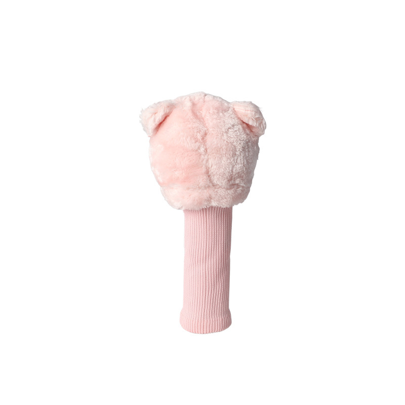 Comercio exterior Pink Bear Head Doll Juego de palos de golf Juego de palos de golf Juego de palos de relleno Equipo de palos de lana
