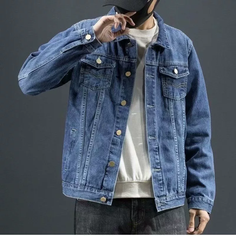 Demi-season denim warm universal jacket for elementary school students, plus size