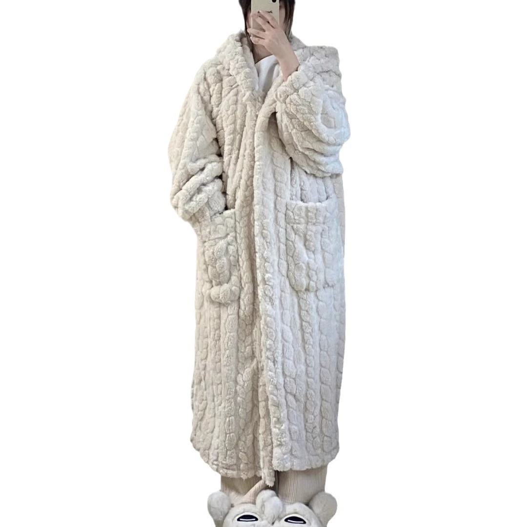 Coral velvet warm winter pijama, bathrobe, high-quality style, 2024 years