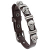 Retro leather jewelry, bracelet, European style, suitable for import, halloween, punk style