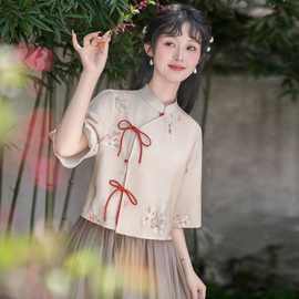 新中式国风套装连衣裙夏季汉服女款2024新款小个子古风裙子两件套