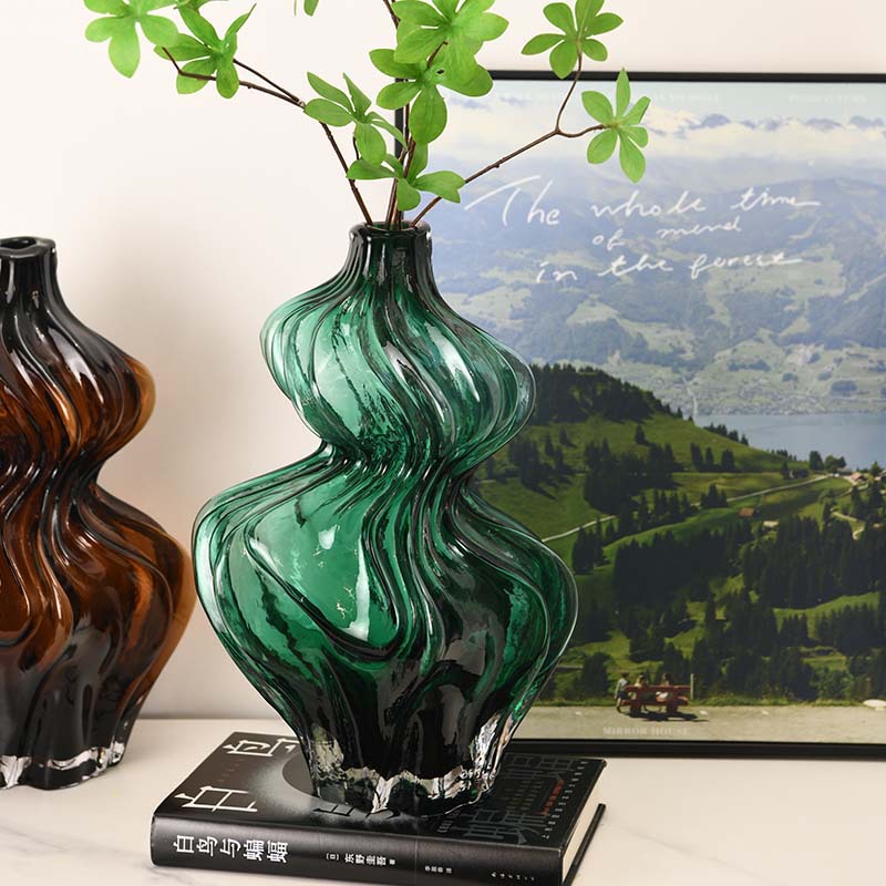 Simples vasos de calabaza roja ligera de lujo agua verde plantación de flores decorativa de escritorio sala de estar decoración creativa floral