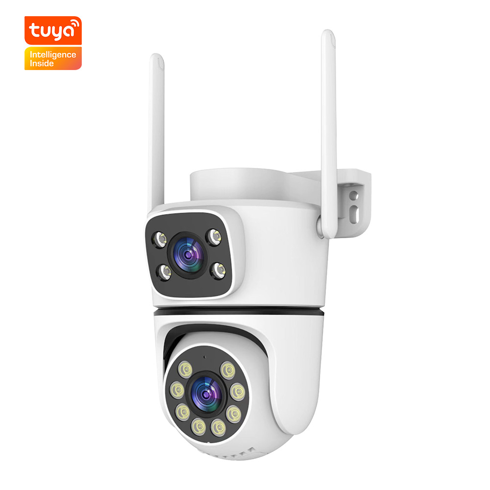 Cámara de Vigilancia IP WiFi PTZ de Doble Lente 8MP 360° de ABS para Exterior e Interior