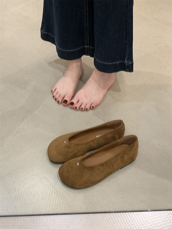 女士平底单鞋女浅口2025新款百搭鞋子软底奶奶鞋四季法式瓢鞋|undefined