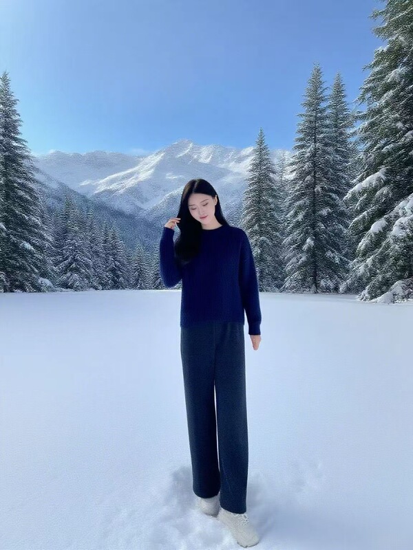 羊绒休闲裤裤绵羊毛加绒松紧腰桑蚕丝高腰显瘦加厚保暖外穿抽绳|undefined