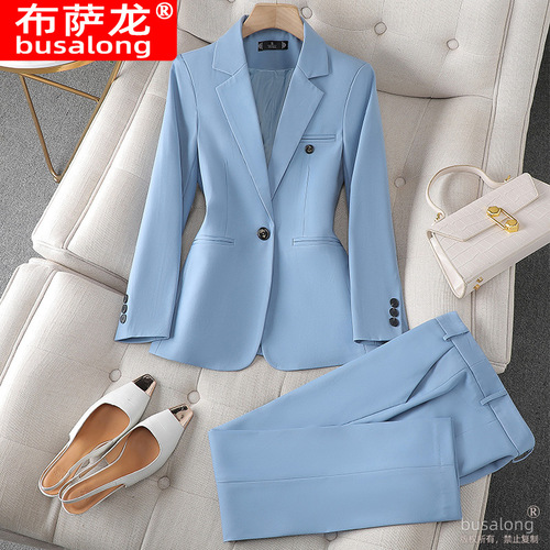 New Bussard women's long-sleeved professional suit—formal set for interviews, sales work, and office wear 8512