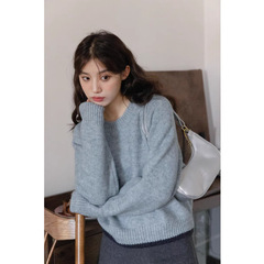 韓国スタイルのレイジースタイルの柔らかくワックスのような多用途の女性用セーター、秋冬の新しいゆったりとした優しいニットセータートップ