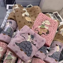 2025新品卡通刺绣小动物毛巾浴巾珊瑚绒吸水不掉毛擦脸毛巾洗澡