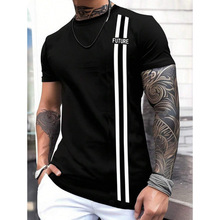 U 32705 Color block letter men's long tee ײɫ��ĸ��ʿԲ�쳤