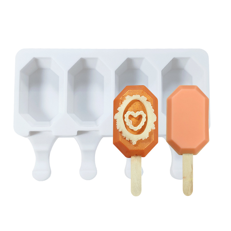 Sanxin nuevo modelo de helado de silicona de 4 líneas DIY octogonal helado helado molde de hielo de grado alimenticio