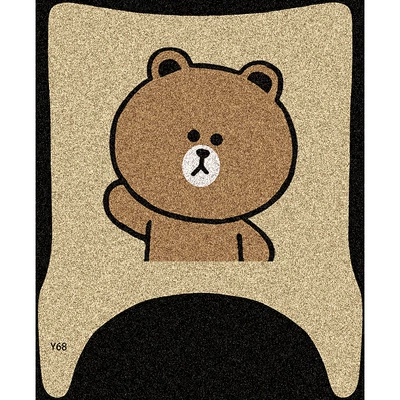 Electric vehicle foot mat Cartoon Foot Mats, Waterproof and - brown-bear