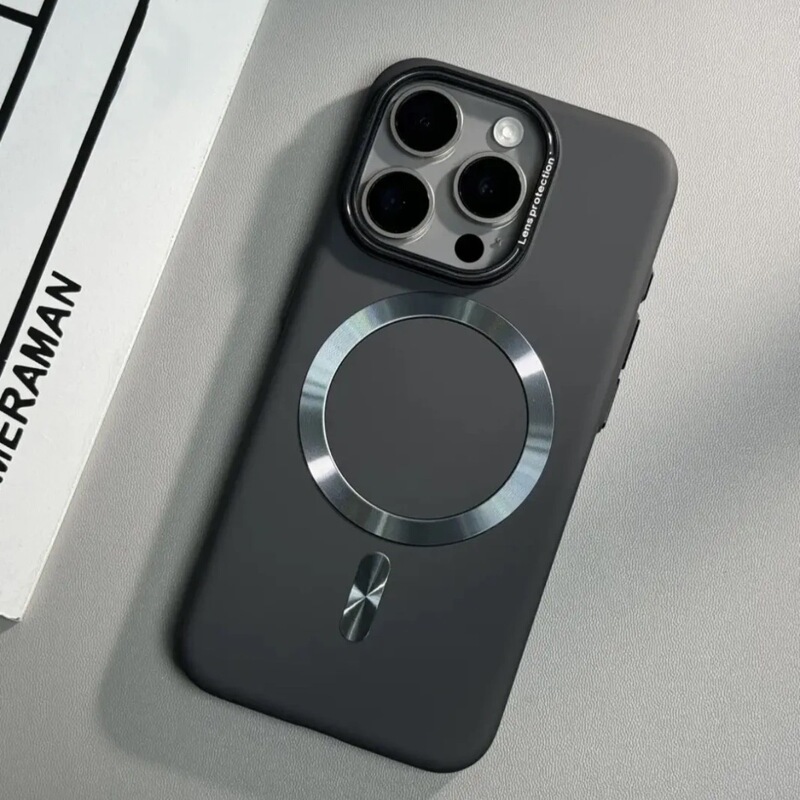 纯色肤感磨砂适用iPhone17细圈磁吸手机壳苹果16高级感防摔保护套|undefined