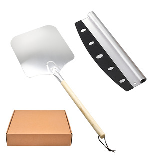Factory wholesale spiral pattern detachable handle pizza shovel aluminum shovel baking tool screw pizza transfer shovel