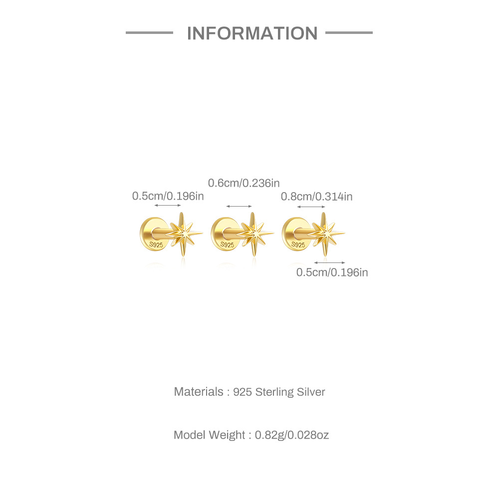 1g Weight Ear Studs Classification Ear Cartilage Rings & Studs Piercing Type 3 Pieces Set Quantity Daily, Festival Occasion 925 Sterling Silver Material Flower Pattern Women's Gender Plating Design Simple Style, Classic Style Style 3 Pieces Set Ear Cartilage Rings & Studs Simple Style Classic Style Flower 925 Sterling Silver Plating Ear Cartilage Rings & Studs 3