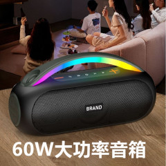 外贸新款60W大功率蓝牙音箱户外手提便携式蓝牙音箱重低音炮音响