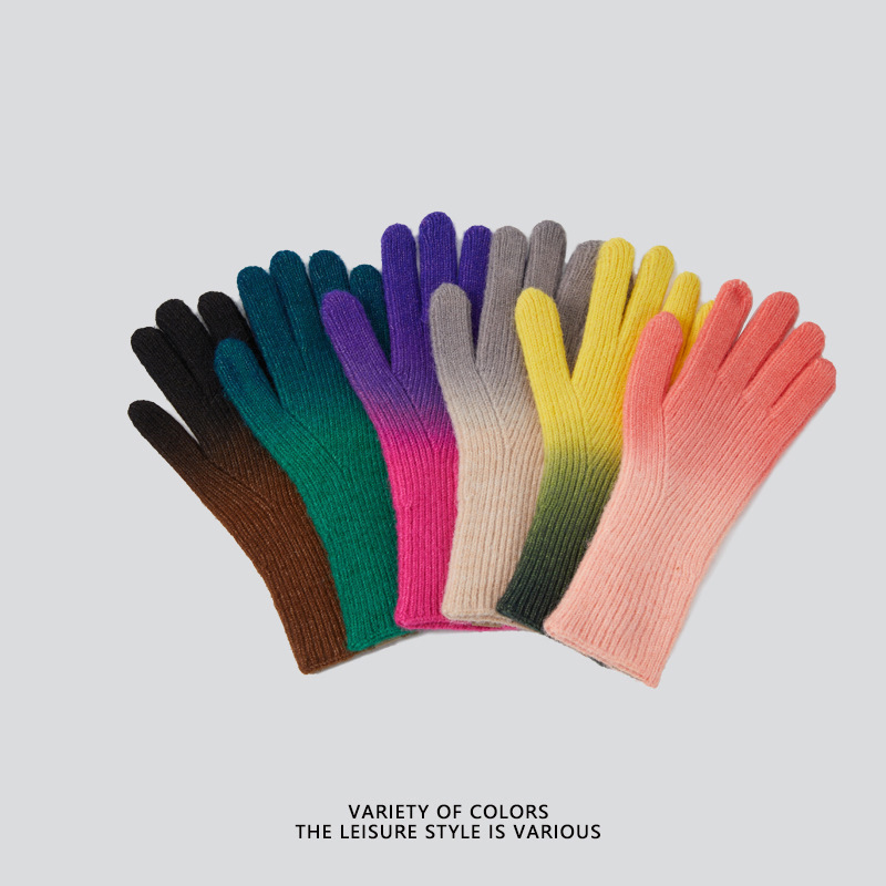 Knitted cashmere keep warm winter fashionable universal gloves